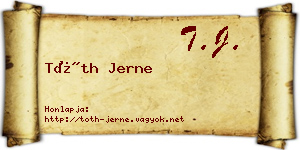 Tóth Jerne névjegykártya